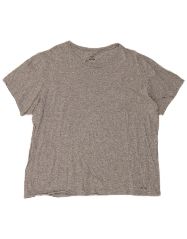 Calvin Klein Herre Classic Fit T-Shirt Top Stor Grå Flecked