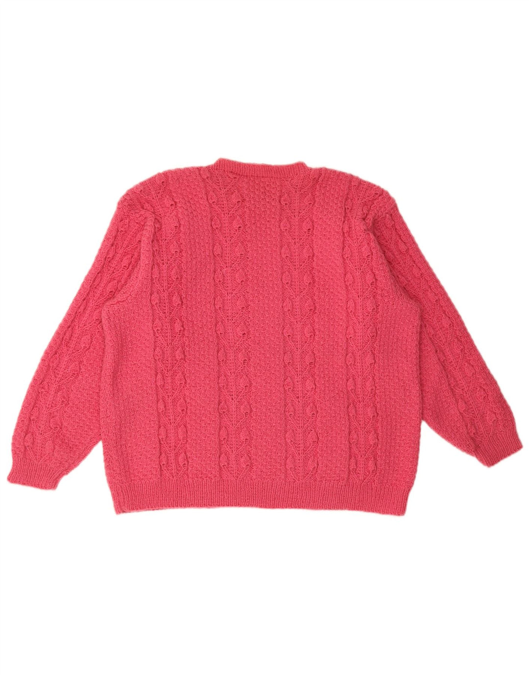 Vintage dame sweater med rund hals DK 14 Medium Pink