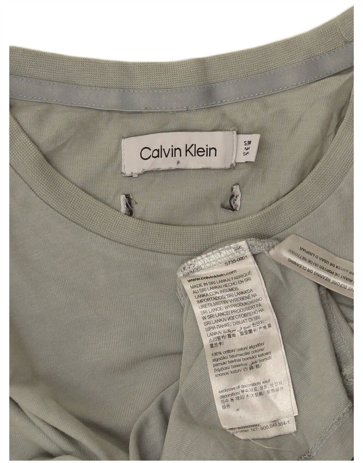 CALVIN KLEIN Herre T-Shirt Top Lille Grå Bomuld