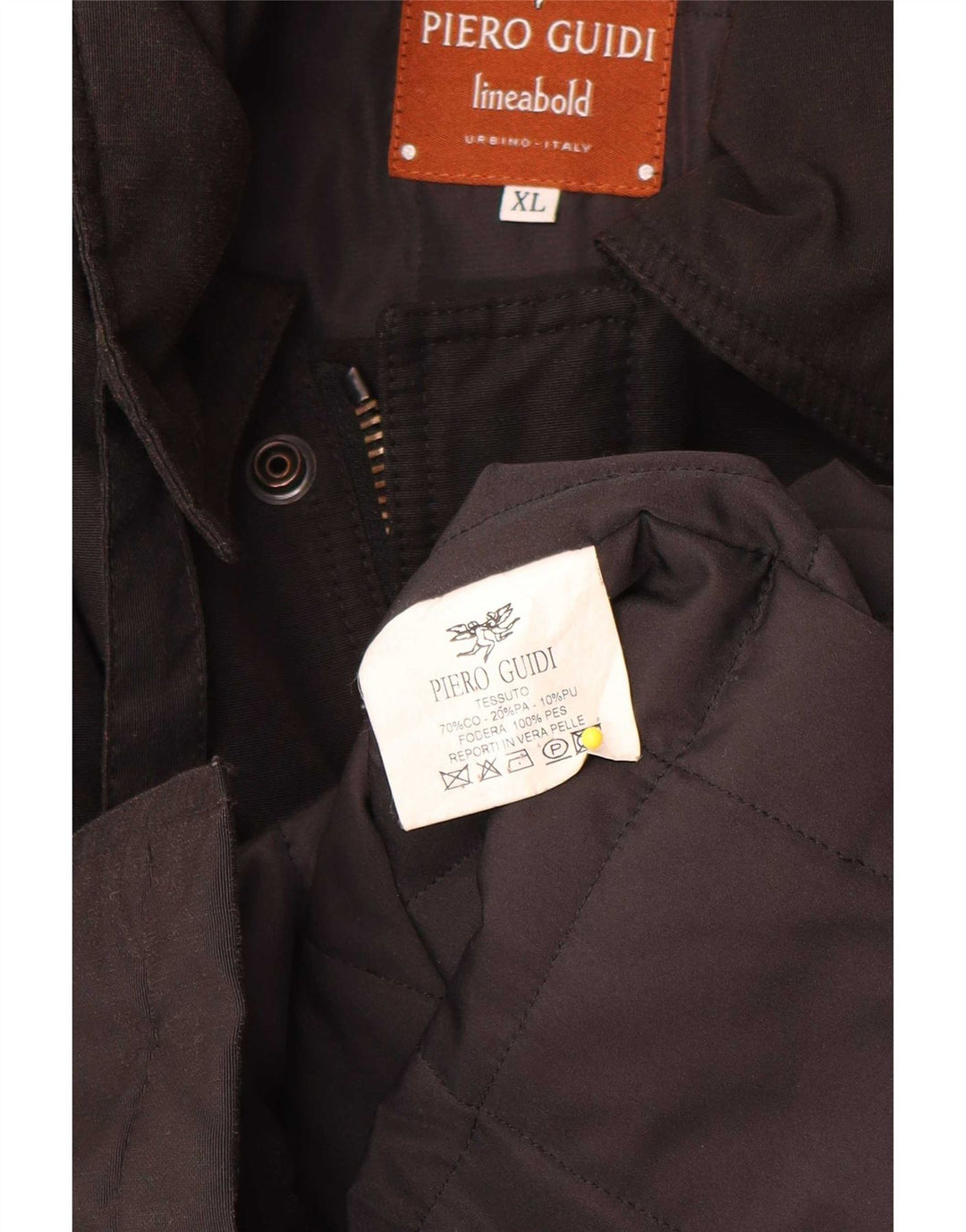 Piero Guidi Herre Utility Jacket UK 42 XL Sort Bomuld