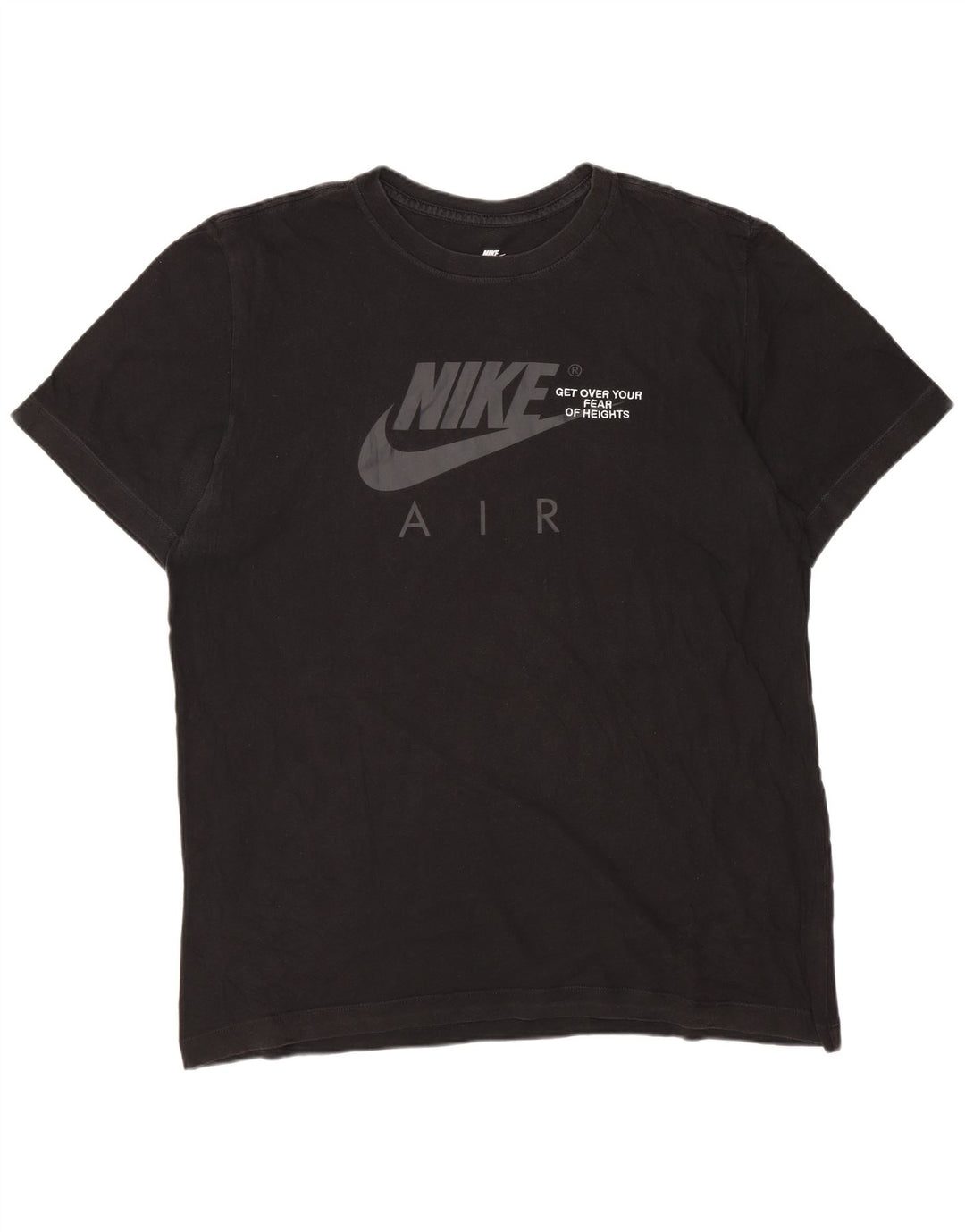 Nike Air Graphic T-shirt top til mænd, stor sort bomuld