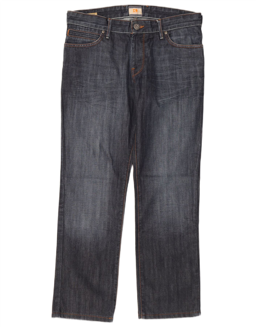 Hugo Boss Straight Jeans til mænd W32 L29 Marineblå bomuld