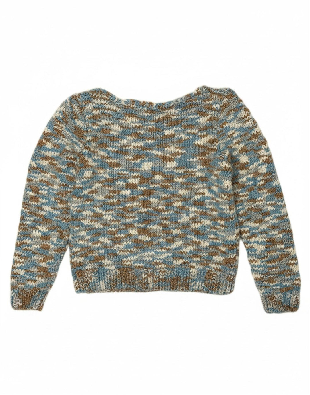 VINTAGE Womens V-Neck Jumper Sweater UK 10 Small Multicoloured Flecked