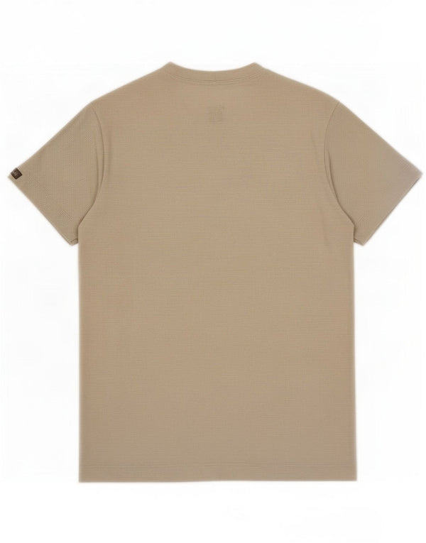 Columbia Womens T-Shirt Top UK 4 XS Beige Pinstripe Polyester