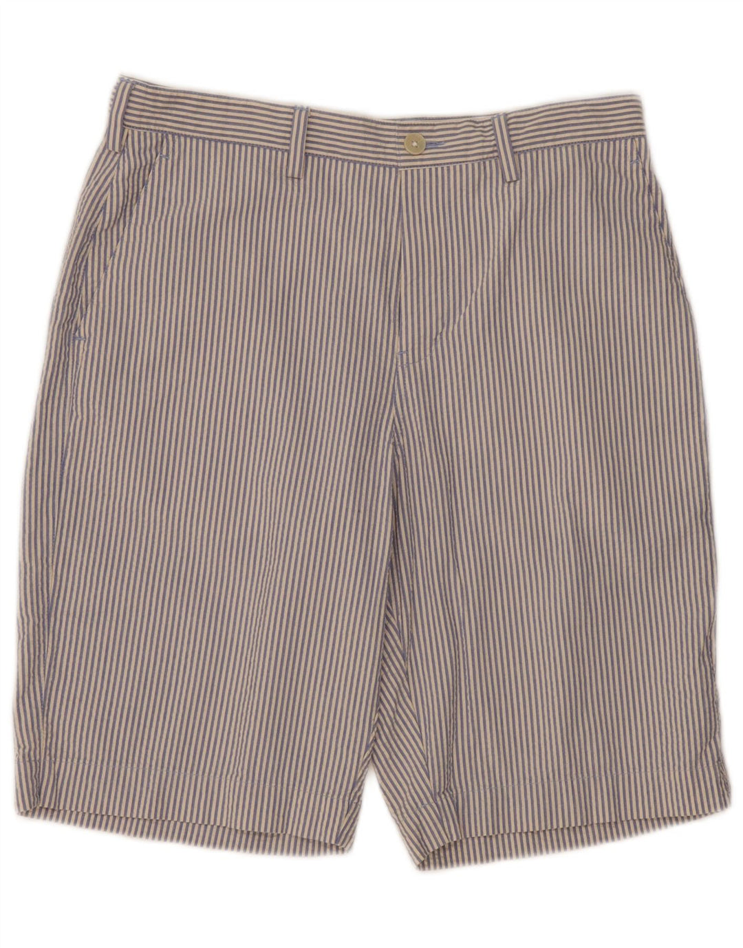 Marks & Spencer Chino Shorts til mænd W32 Medium Blue Pinstripe Bomuld