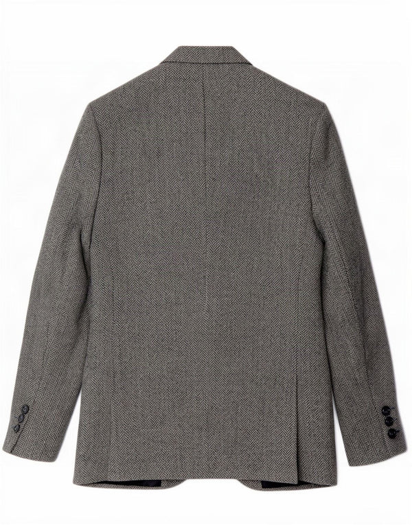Charles Barker Herre Harris Tweed Blazer Jacket UK 40 Large Blue Herringbone