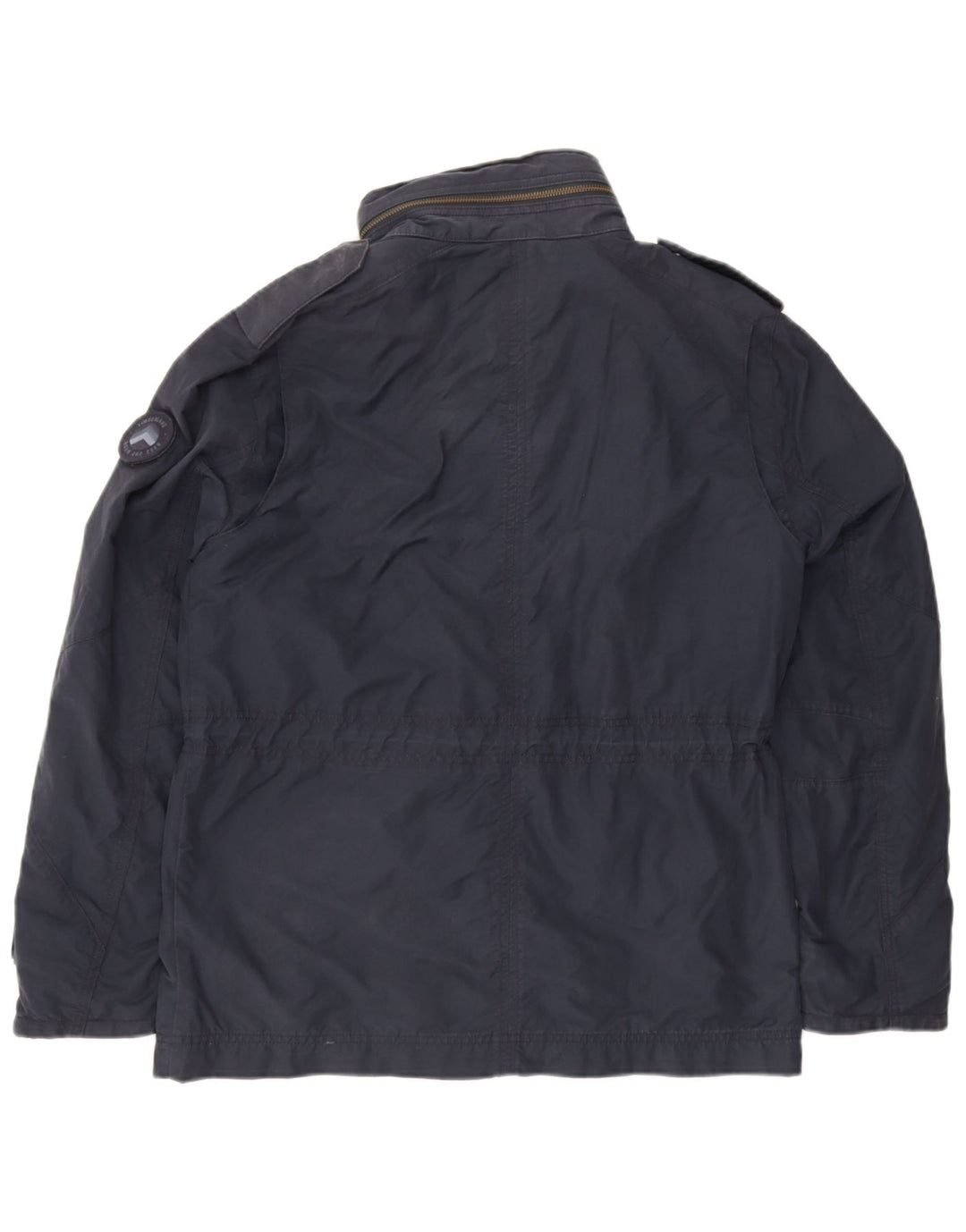 Timberland Herre Hooded Utility Jacket UK 38 Medium Navy Blue Cotton