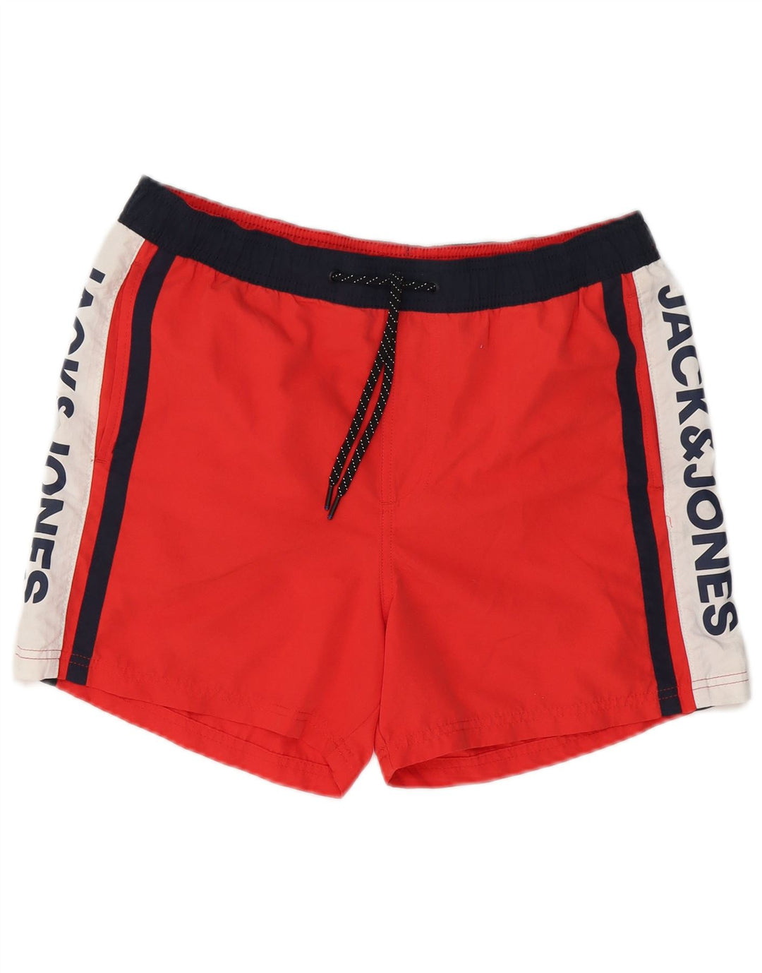 Jack & Jones Herre grafiske svømmeshorts Medium Rød Colourblock Polyester