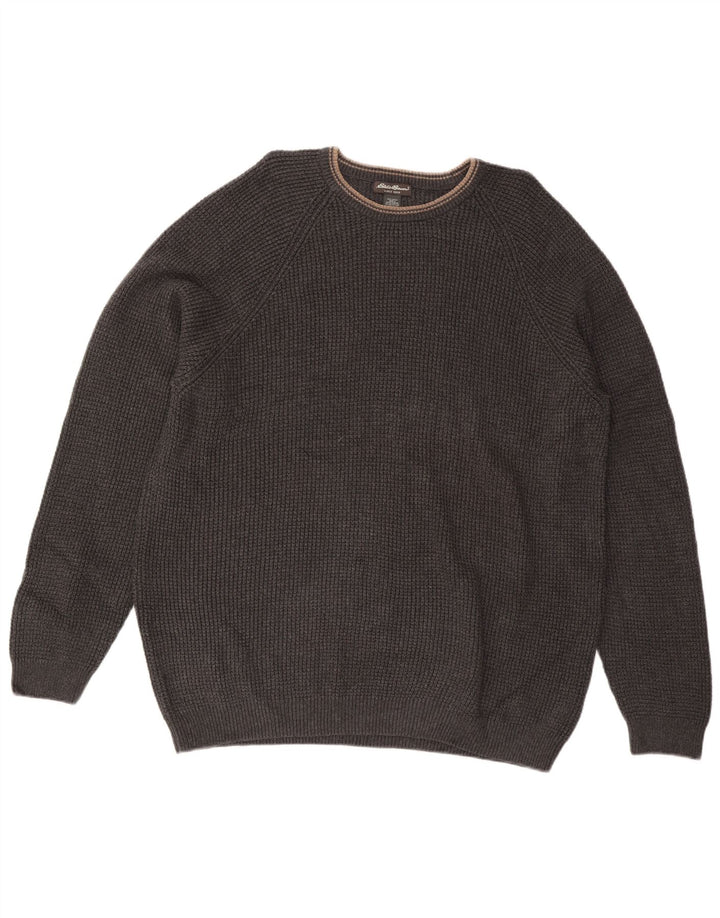 EDDIE BAUER Herre høj rund hals sweater 2XL grå bomuld