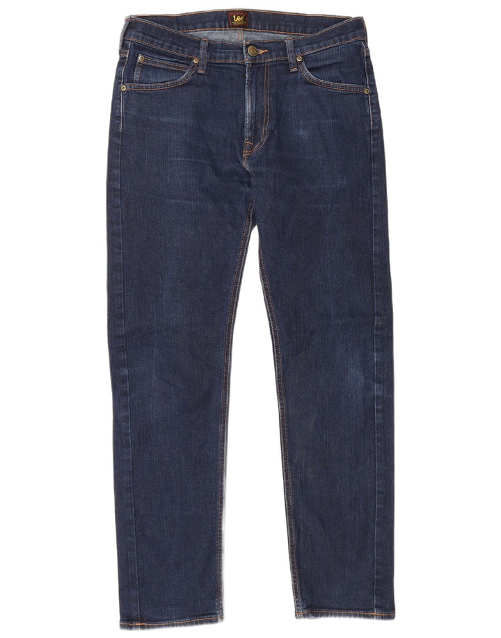 LEE Mens Daren Zip Fly Straight Jeans W32 L32 Marineblå Bomuld
