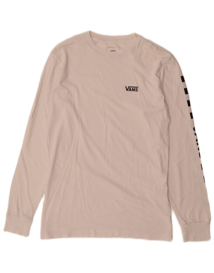 Vans Herre Classic Fit Grafisk Top Langærmet Lille Hvid Bomuld