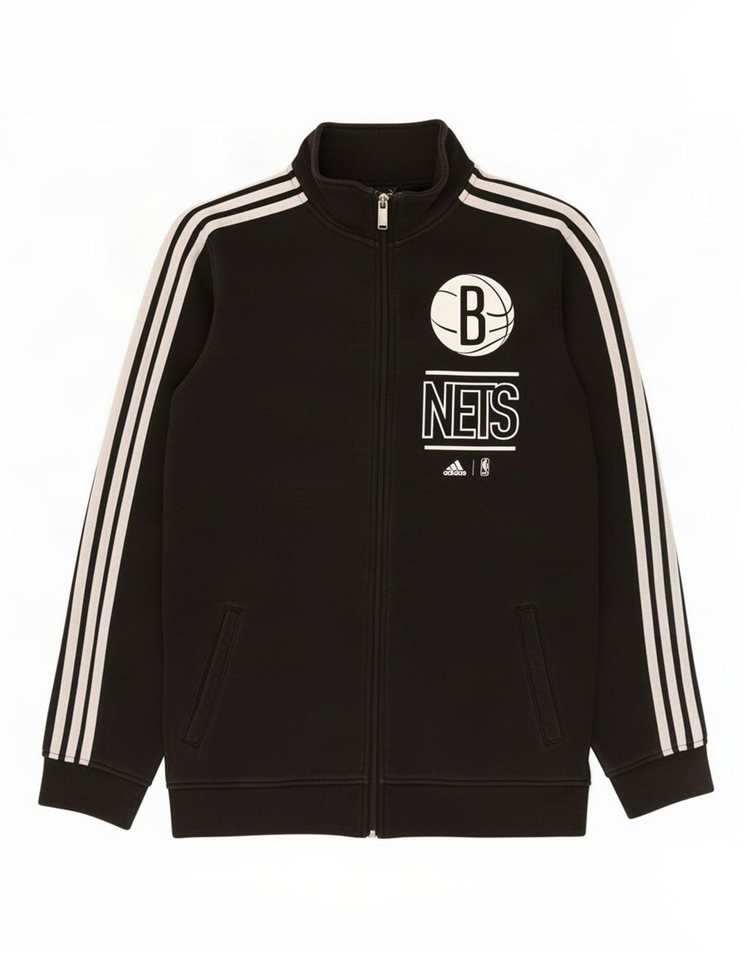 Adidas Herre Brooklyn Nets Grafisk træningsdragt Topjakke Lille Sort Bomuld
