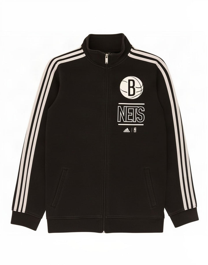 Adidas Herre Brooklyn Nets Grafisk træningsdragt Topjakke Lille Sort Bomuld