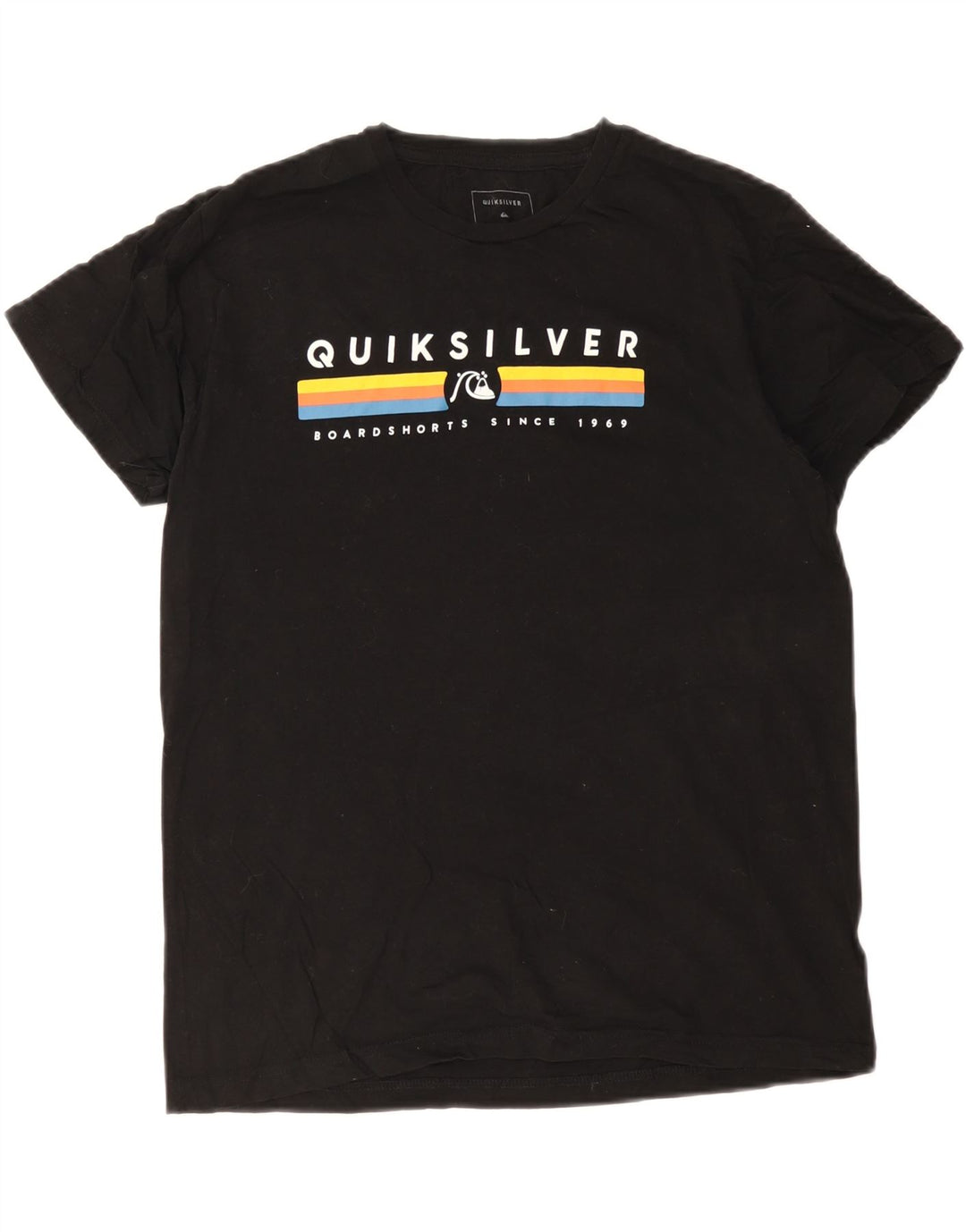 Quiksilver Herre grafisk T-shirt Top Medium Sort Bomuld