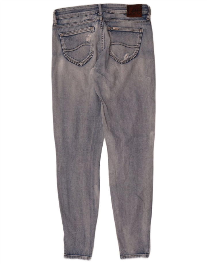LEE Dame Distressed Skinny Jeans W30 L31 Blå Bomuld