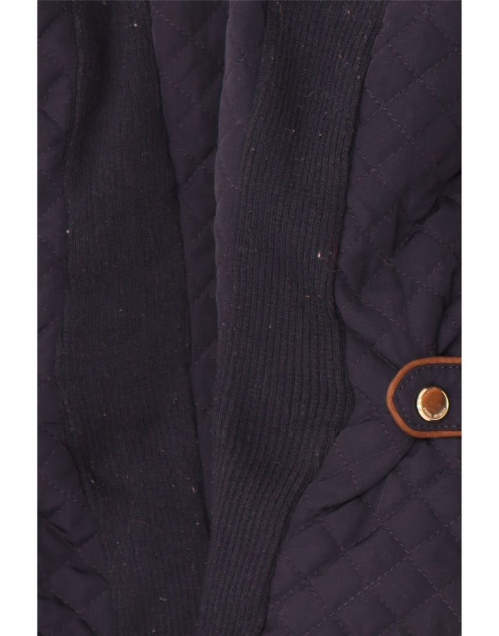 Zara Dame Quilted Gilet UK 16 Large Navy Blue