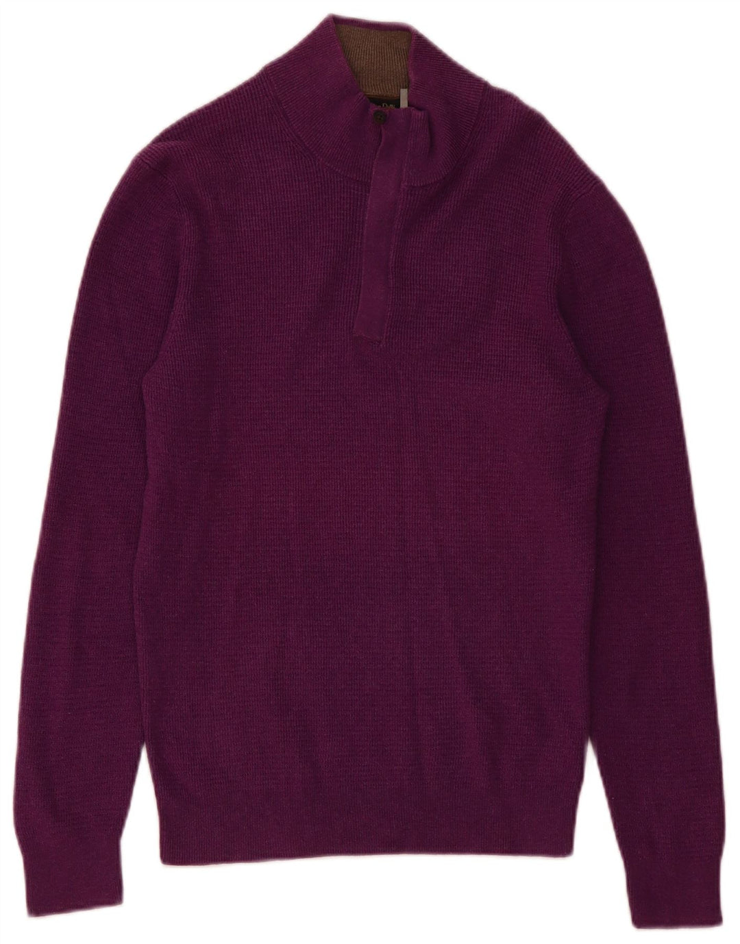 Massimo Dutti Herre Zip Neck Jumper Sweater Medium Lilla Bomuld