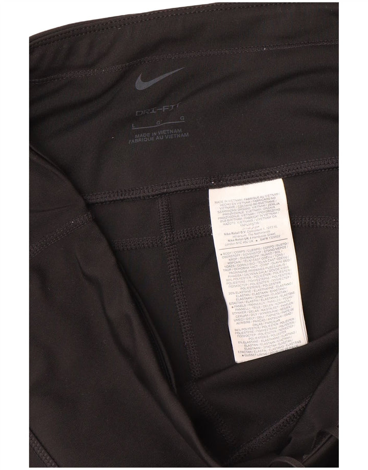 Nike Dame Grafiske Leggings UK 14 Large Sort Polyester
