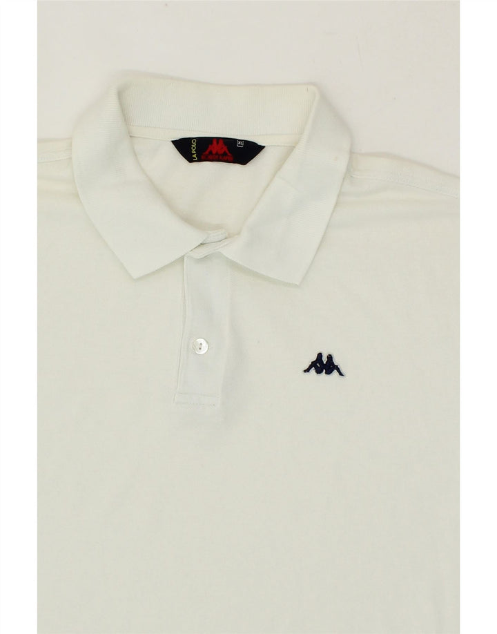 KAPPA Mens Polo Shirt XL White Cotton Vintage Kappa and Second-Hand Kappa from Messina Hembry 