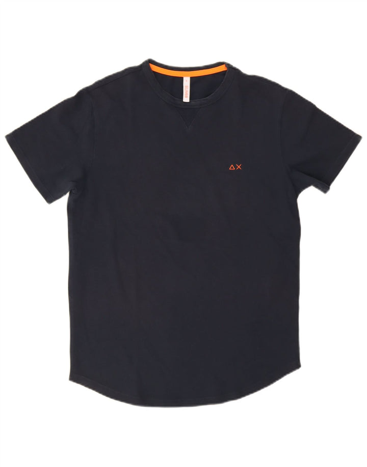 Sun68 Herre T-shirt Top Medium Marineblå Bomuld