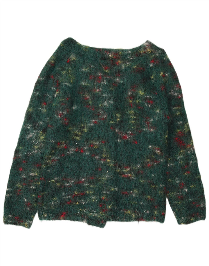 Vintage sweater til kvinder UK 14 Medium Green Flecked