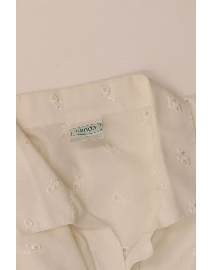 C&A Kortærmet skjortebluse til kvinder EU 44 XL Hvid blomsterpolyester