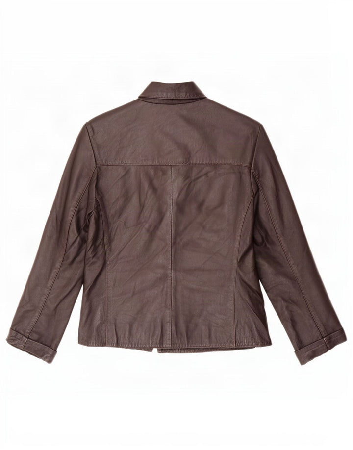 Phase Eight Dame Læderjakke UK 12 Medium Brun