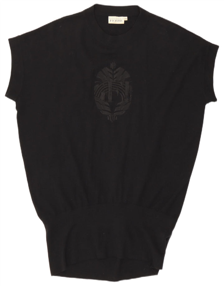 Gianfranco Ferre Dame Grafisk Drop Waist Dress IT 44 Medium Sort