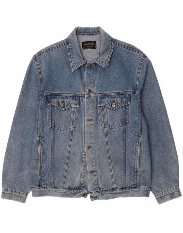 VINTAGE Mens Denim Jacket UK 38 Medium Blue Cotton Vintage Vintage and Second-Hand Vintage from Messina Hembry 