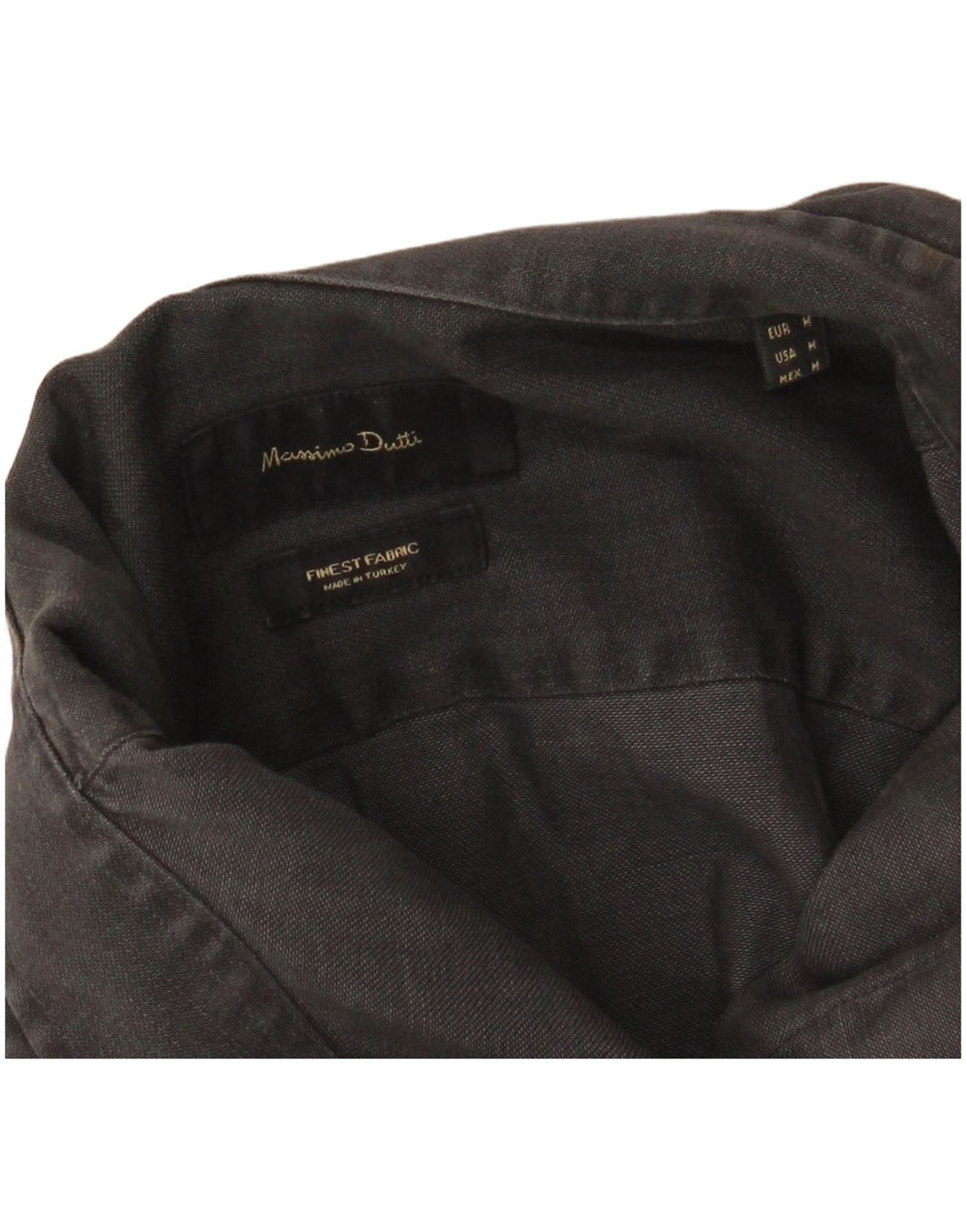 MASSIMO DUTTI Mens Shirt Medium Grey Cotton