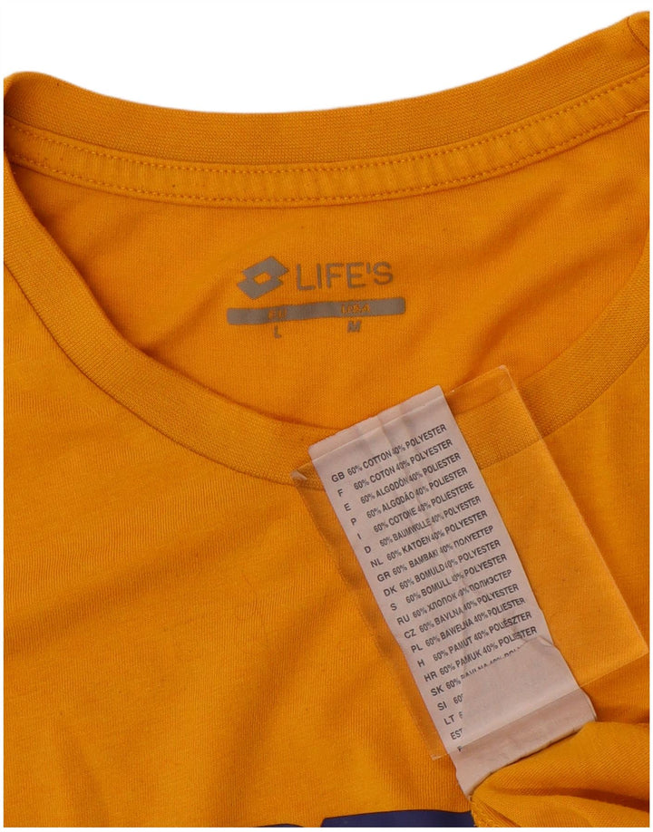 Lotto Herre Grafisk T-Shirt Top Medium Gul Bomuld