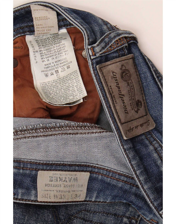 Diesel Herre Waykee Regular Straight Jeans W33 L34 Blå Bomuld