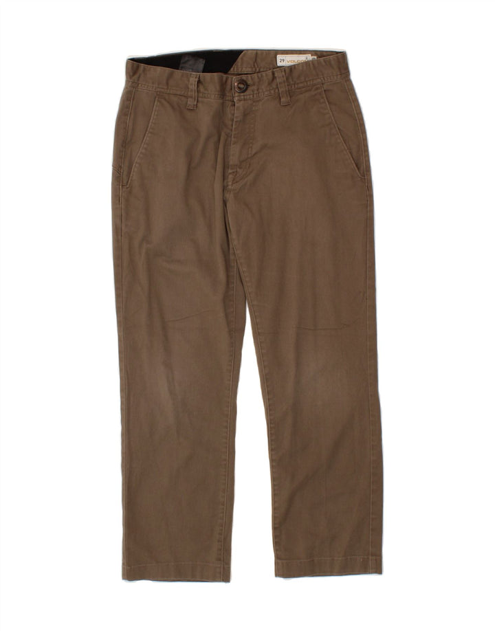 VOLCOM Mens Straight Chino Trousers W29 L26  Brown Cotton Vintage Volcom and Second-Hand Volcom from Messina Hembry 