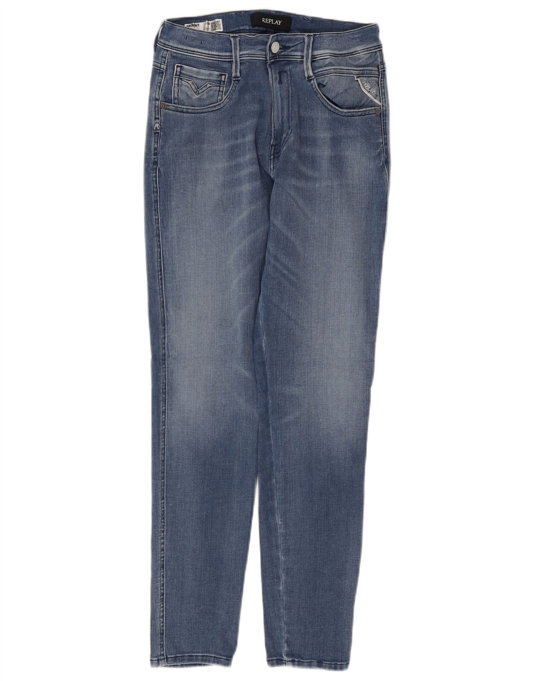 REPLAY Herre Slim Jeans W28 L30 Blå Bomuld