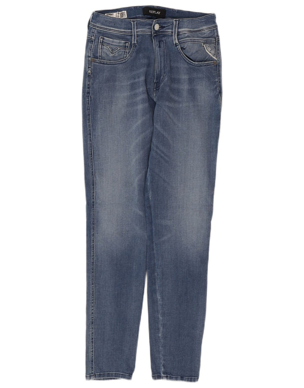 REPLAY Herre Slim Jeans W28 L30 Blå Bomuld