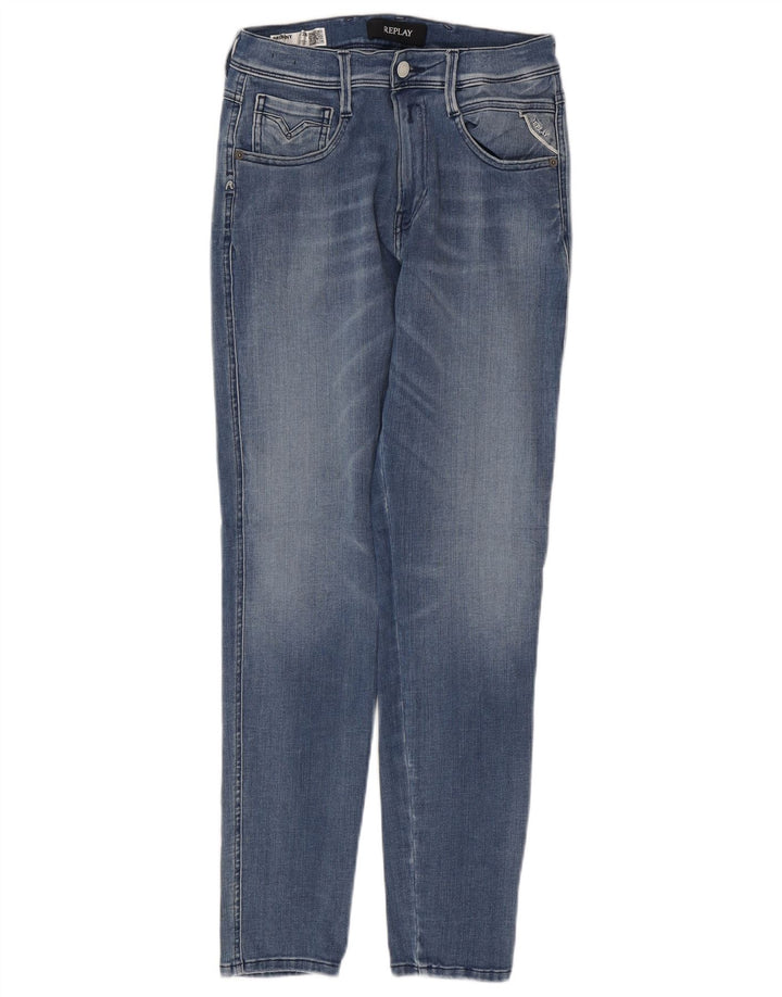 REPLAY Herre Slim Jeans W28 L30 Blå Bomuld