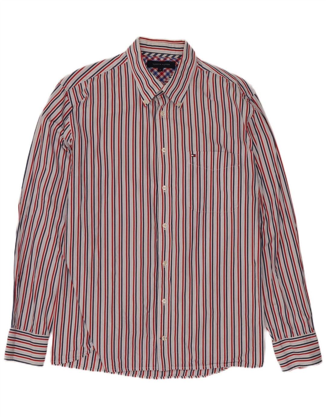 Tommy Hilfiger Herreskjorte Stor flerfarvet stribet bomuld