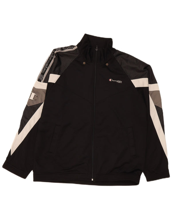 Champion Herre grafisk træningsdragt Topjakke XL Sort Colourblock