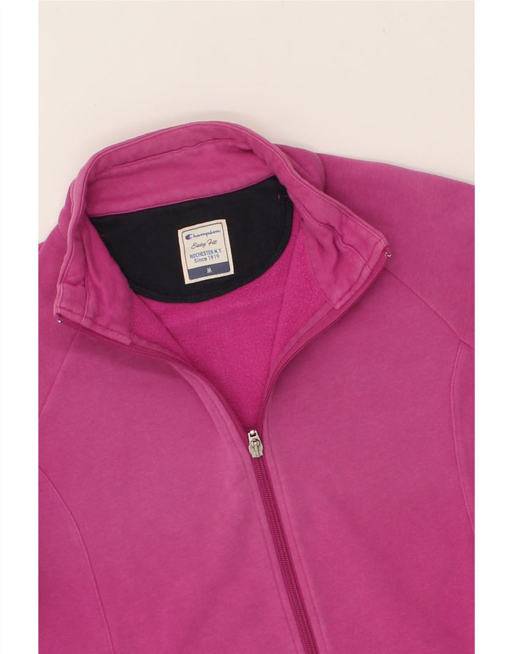 CHAMPION Womens Tracksuit Top Jacket UK 14 Medium Pink Cotton Vintage Champion and Second-Hand Champion from Messina Hembry 