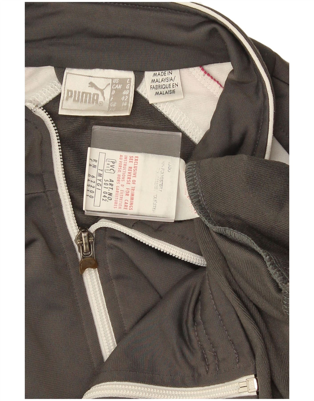 Puma træningsdragt topjakke til kvinder UK 14 Large Grå Colourblock Polyester