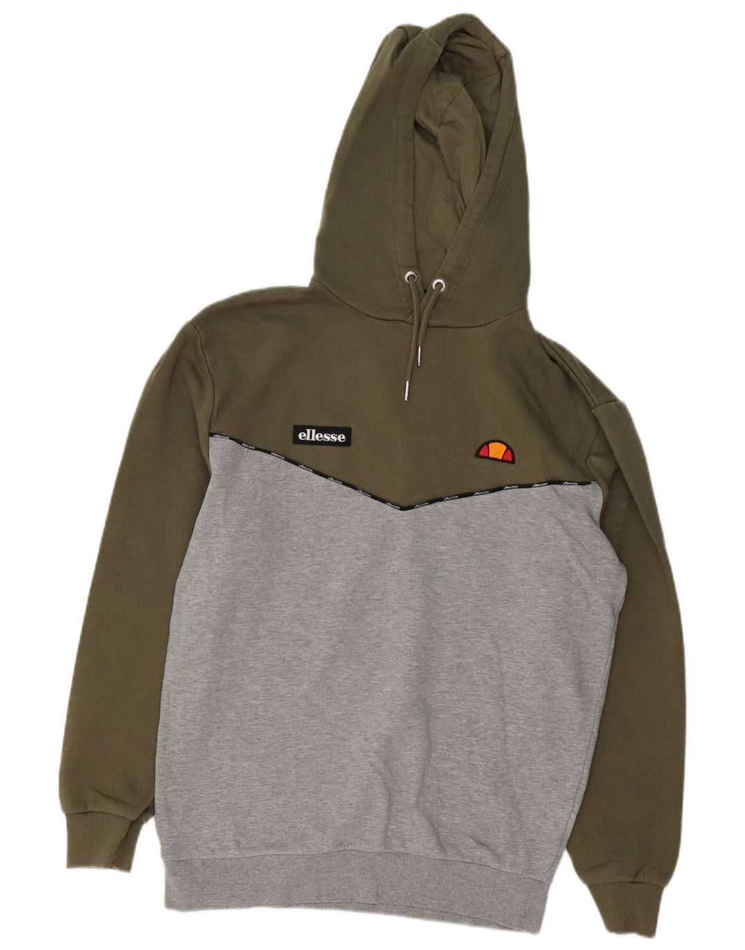 ELLESSE Grafisk hættetrøje til mænd Small Khaki Colourblock Bomuld