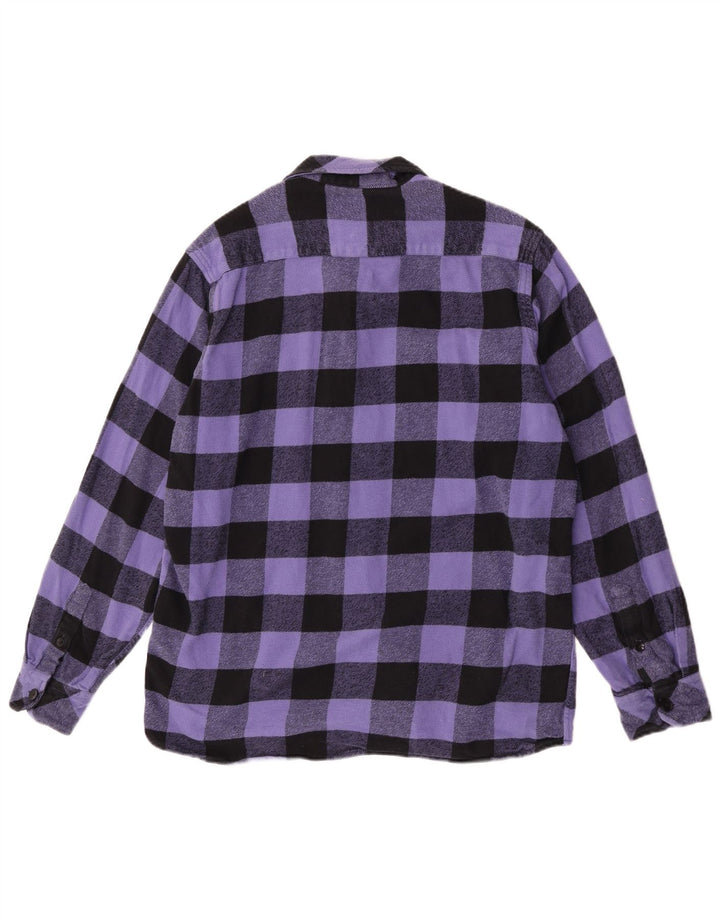 Dickies Herre Flanelskjorte XL Lilla ternet bomuld