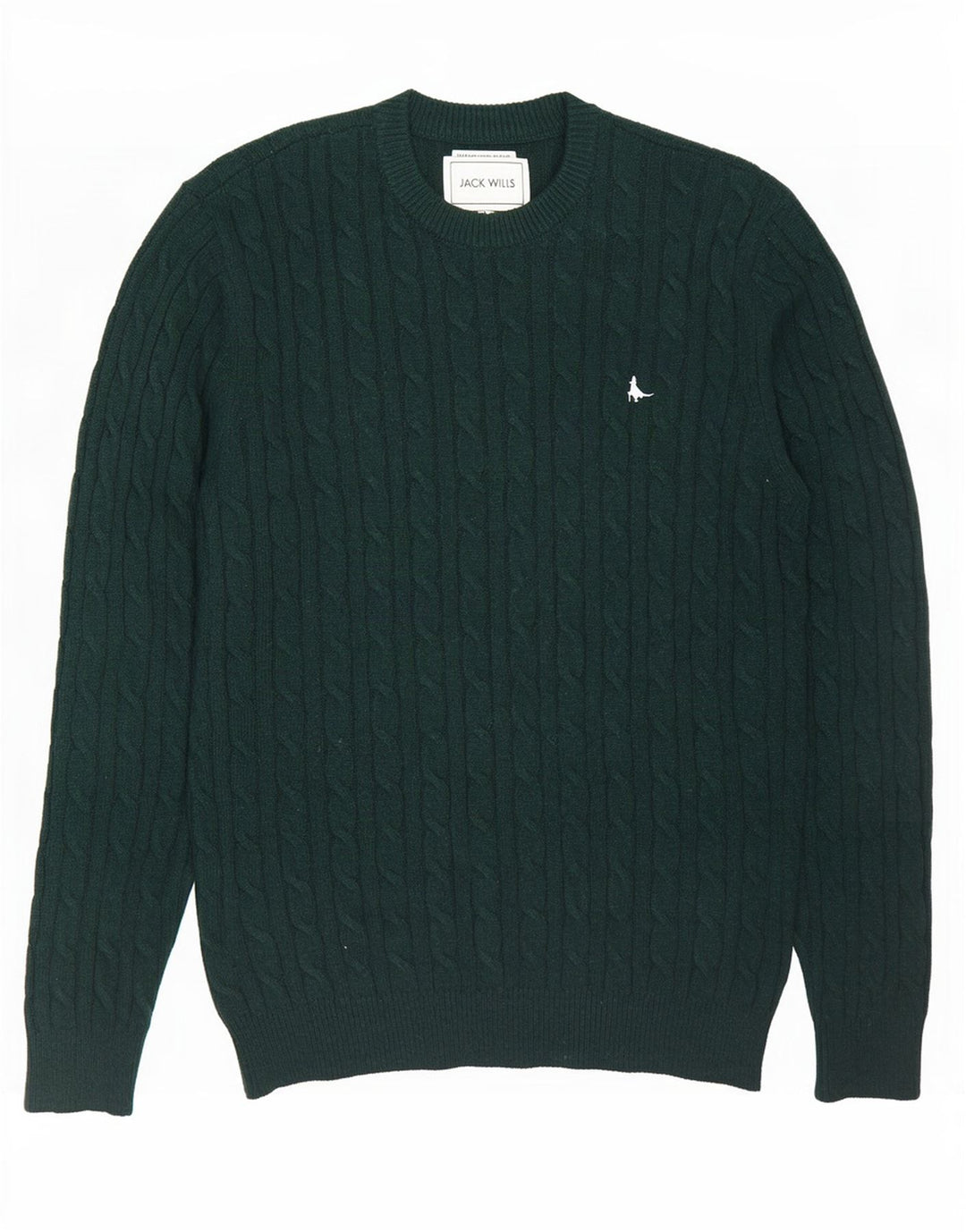 Jack Wills Herre Crew Neck Jumper Sweater Stor grøn uld