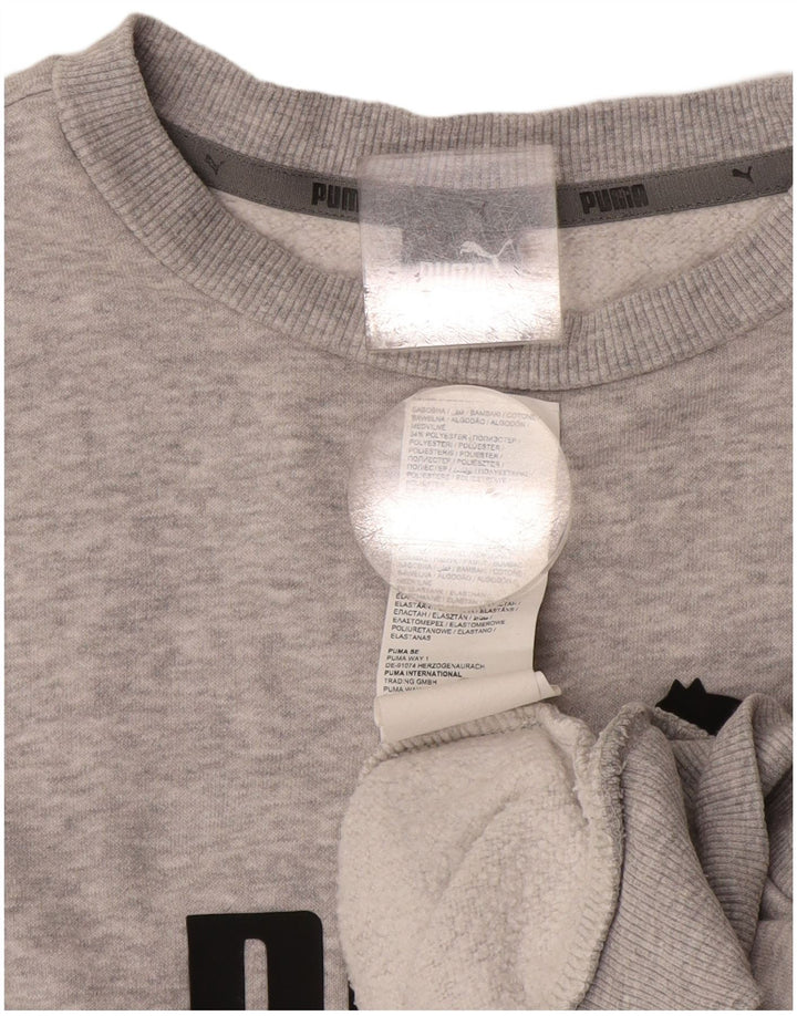 Puma Graphic Sweatshirt Jumper Medium Grey Bomuld