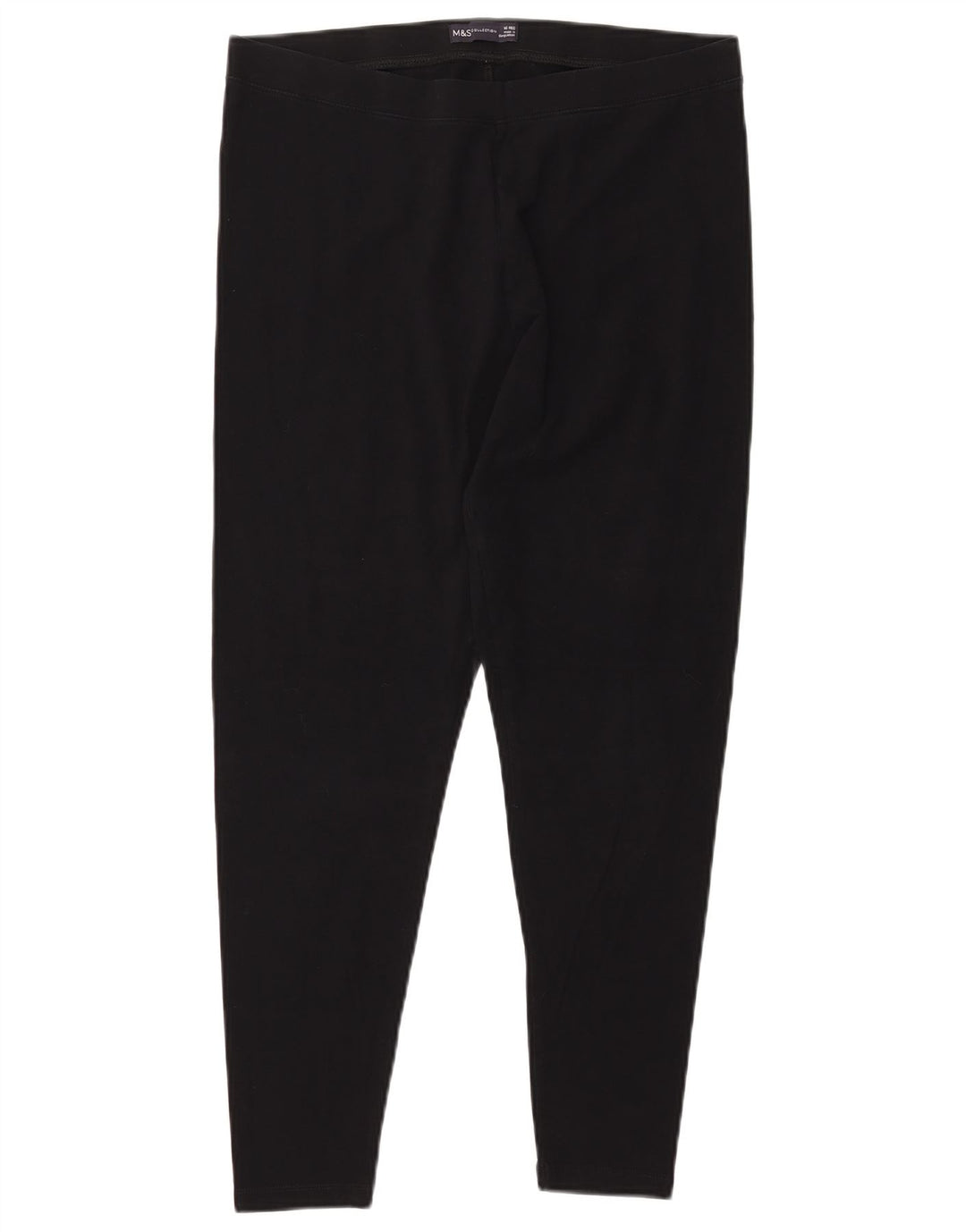 MARKS & SPENCER Dame Leggings UK 16 Stor sort bomuld