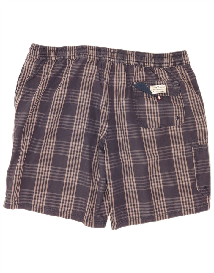 Marks & Spencer Herre Cargo svømmeshorts 2XL marineblå ternet bomuld