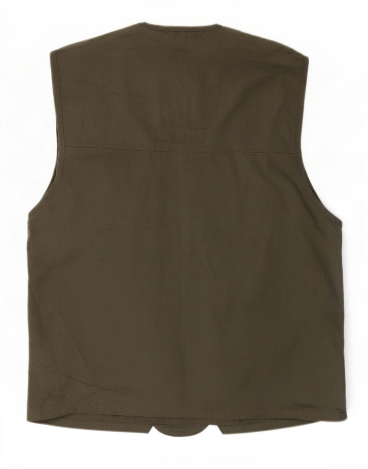Vintage Herre Utility Gilet UK 40 Large Khaki