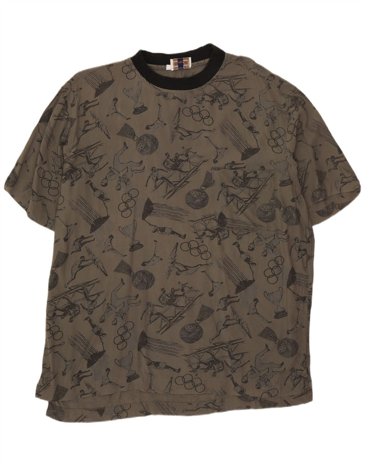 CIAO Grafisk T-shirt til mænd, mellemgrå viskose