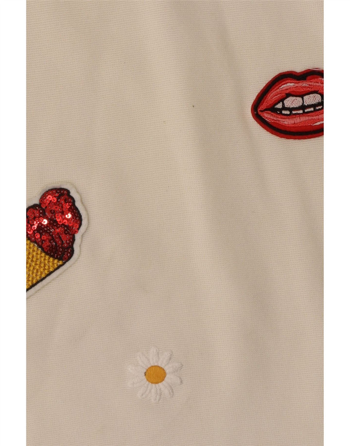 Zara Dame Trafaluc Tunika Top UK 10 Small Off White