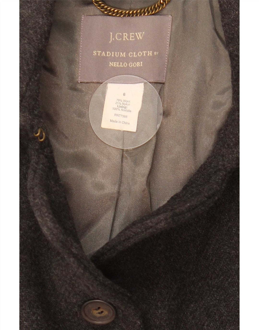 J. Crew Womens By Nello Gori 4 Button Pea Coat US 6 Medium Grey Uld